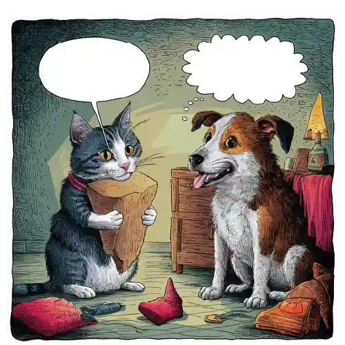 Gato intentando engañar a perro meme