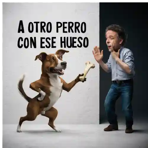 Perro le ofrece su hueso a su dueño